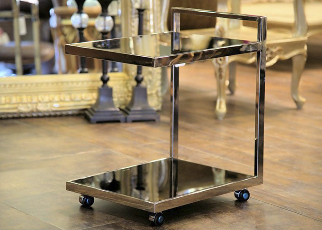 Tea Trolley – Black & Silver Polish