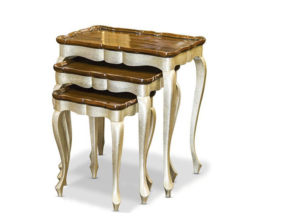 Nest Table – Brown & Silver Polish