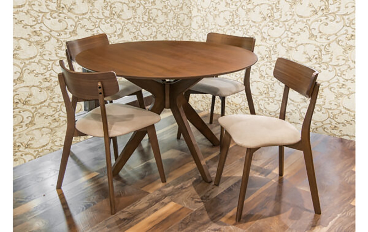 Conan Round- Dining Table With 4 Chair Set