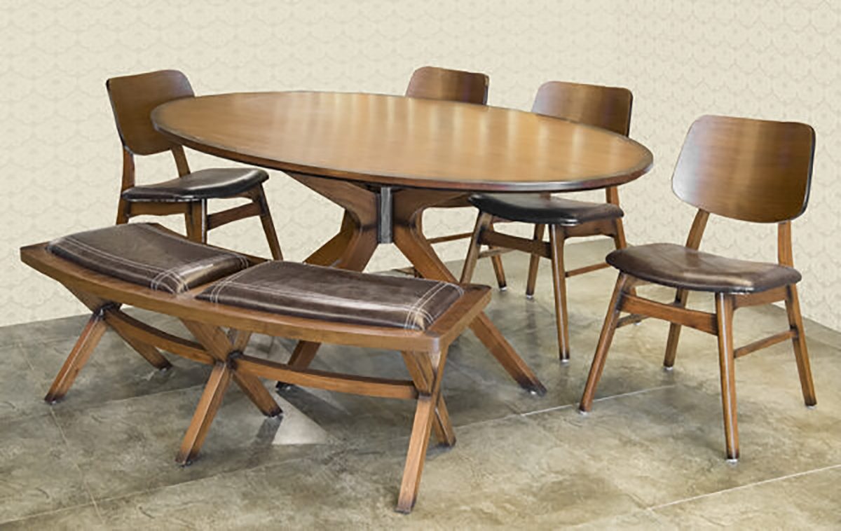 Conan – Dining Table With 4 Chairs + Bench